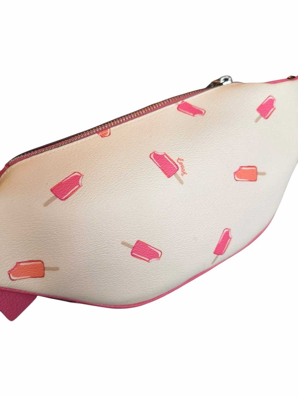 🌟Coach 💓Pink and Cream Authentic Leather Popsicle “Chalk Multi” MINT Belt Bag - Picture 12 of 16